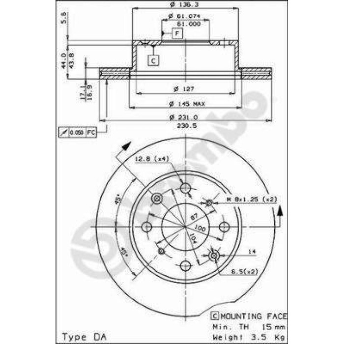 Brembo 09.3095.10 Bremsscheibe PRIME LINE Brembo 09.3095.10 Bremsscheibe PRIME LINE