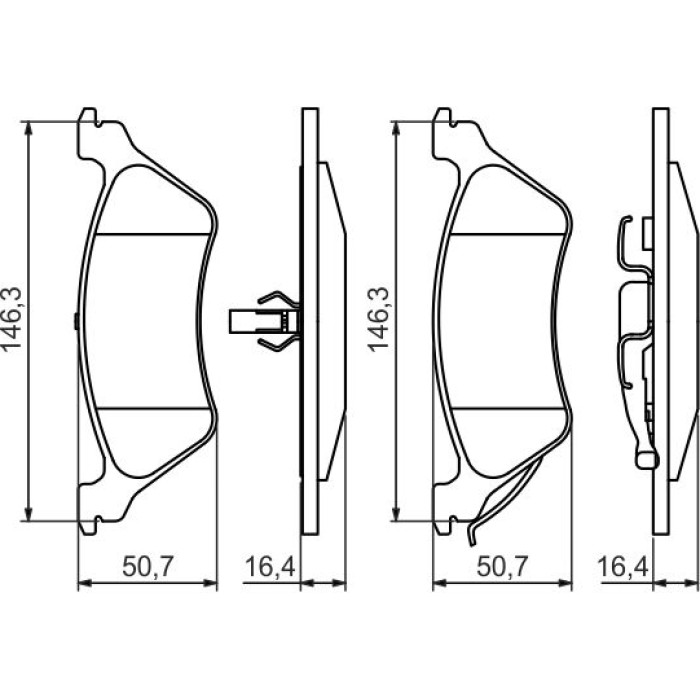 BOSCH 0 986 424 816 Bremsbelagsatz, Scheibenbremse