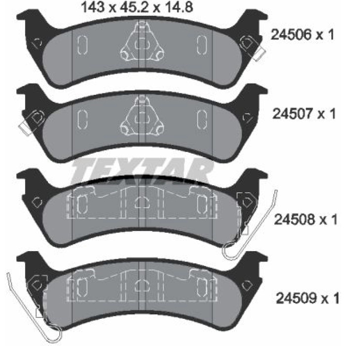 Textar 2450601 Bremsbelagsatz, Scheibenbremse Textar 2450601 Bremsbelagsatz, Scheibenbremse