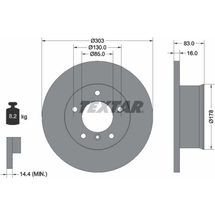 Textar 92020300 Bremsscheibe Textar 92020300 Bremsscheibe