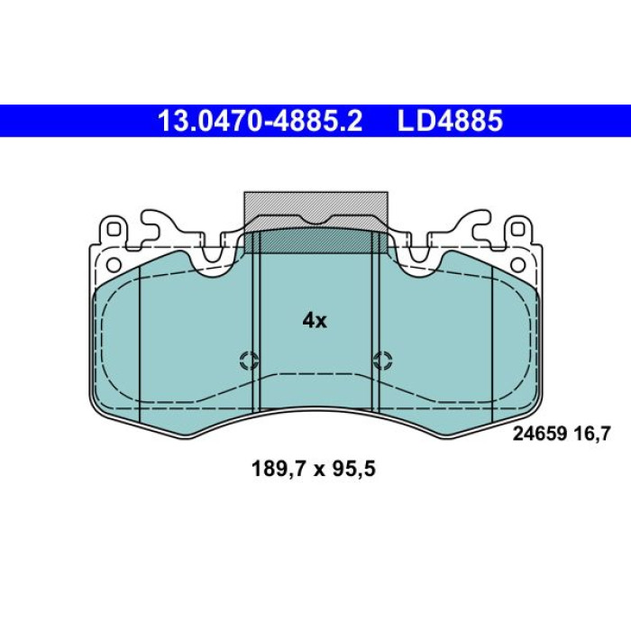 ATE 13.0470-4885.2 Bremsbelagsatz, Scheibenbremse Ceramic