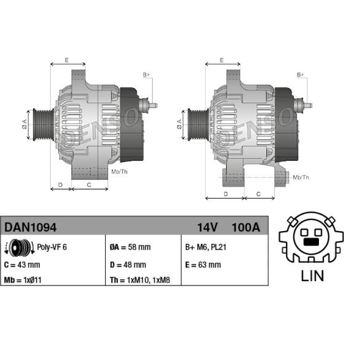 Denso DAN1094 Generator