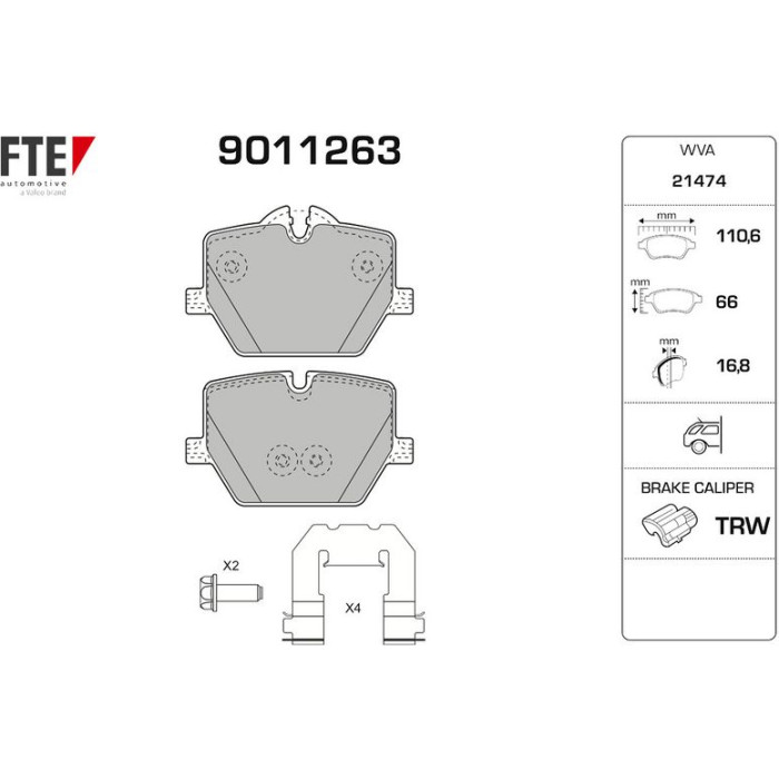 FTE 9011263 Bremsbelagsatz, Scheibenbremse FTE 9011263 Bremsbelagsatz, Scheibenbremse