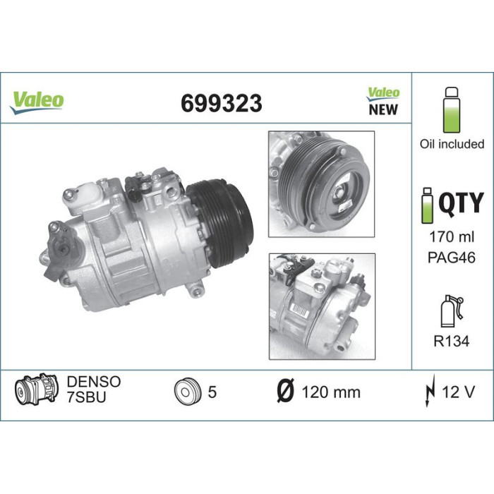 Valeo 699323 Kompressor, Klimaanlage CORE-FLEX