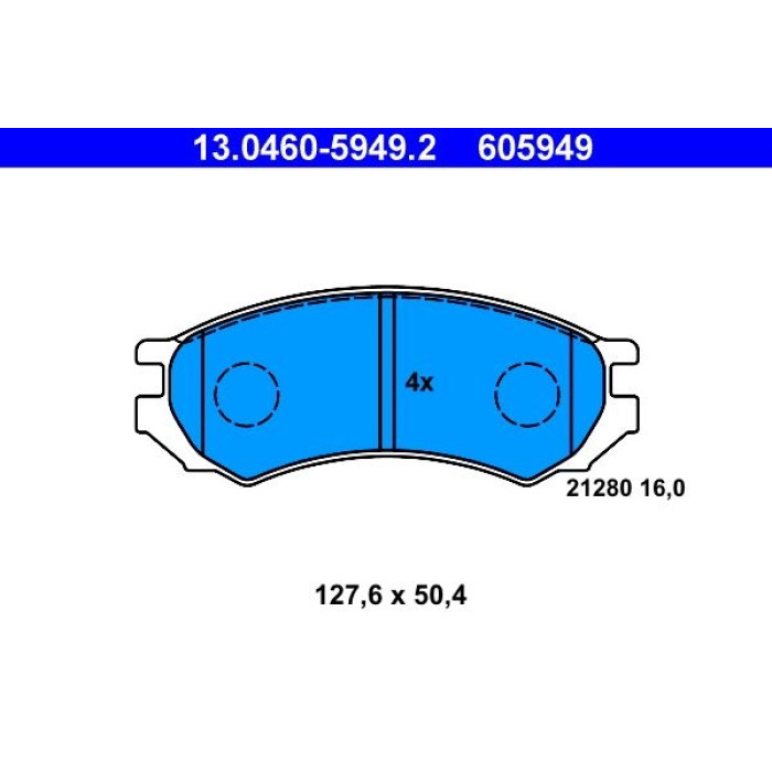 ATE 13.0460-5949.2 Bremsbelagsatz, Scheibenbremse ATE 13.0460-5949.2 Bremsbelagsatz, Scheibenbremse