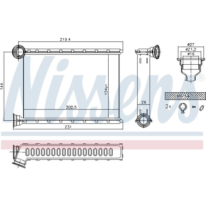 Nissens 707079 Wärmetauscher, Innenraumheizung FIRST FIT Nissens 707079 Wärmetauscher, Innenraumheizung FIRST FIT