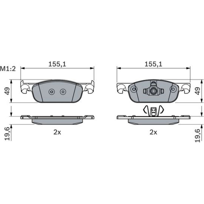 BOSCH 0 986 424 021 Bremsbelagsatz, Scheibenbremse