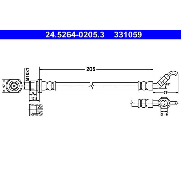 ATE 24.5264-0205.3 Bremsschlauch ATE 24.5264-0205.3 Bremsschlauch