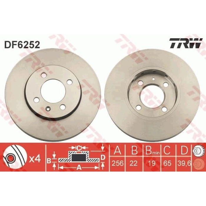 TRW DF6252 Bremsscheibe TRW DF6252 Bremsscheibe