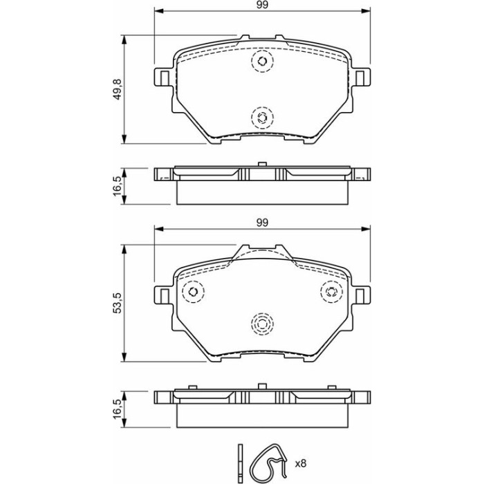 BOSCH 0 986 494 716 Bremsbelagsatz, Scheibenbremse