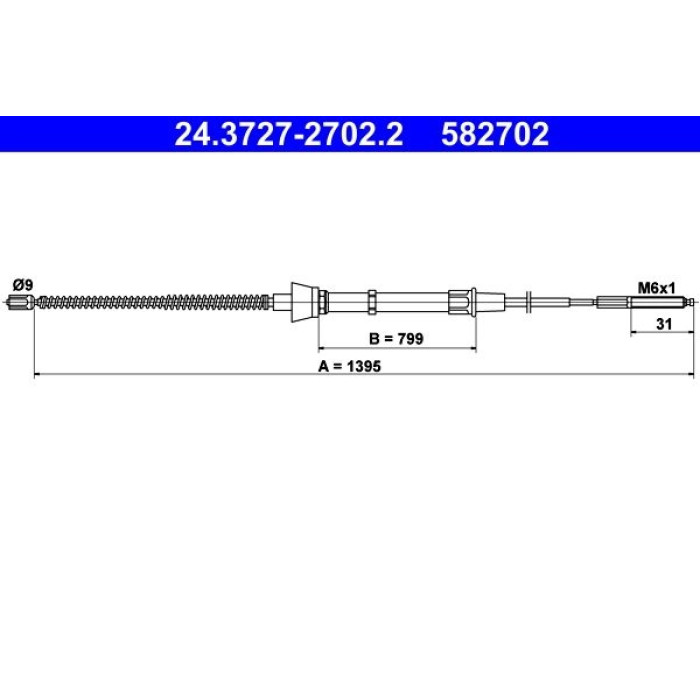 ATE 24.3727-2702.2 Seilzug, Feststellbremse ATE 24.3727-2702.2 Seilzug, Feststellbremse