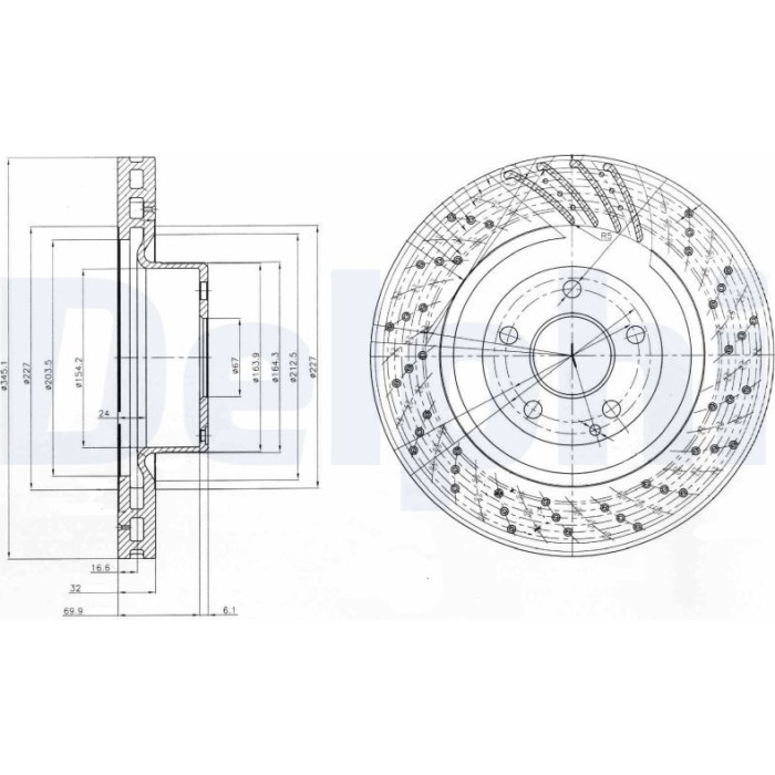 Delphi BG9754 Bremsscheibe