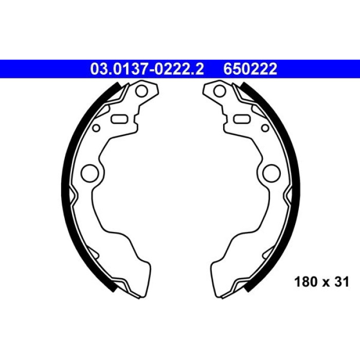 ATE 03.0137-0222.2 Bremsbackensatz ATE 03.0137-0222.2 Bremsbackensatz