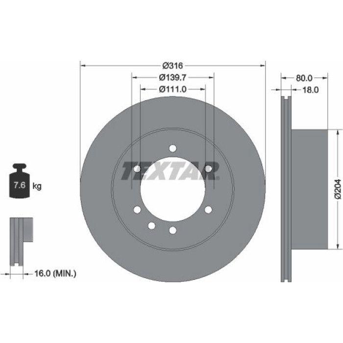 Textar 92129900 Bremsscheibe Textar 92129900 Bremsscheibe
