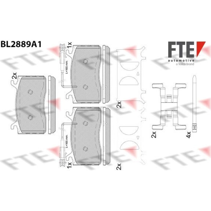 FTE 9011129 Bremsbelagsatz, Scheibenbremse