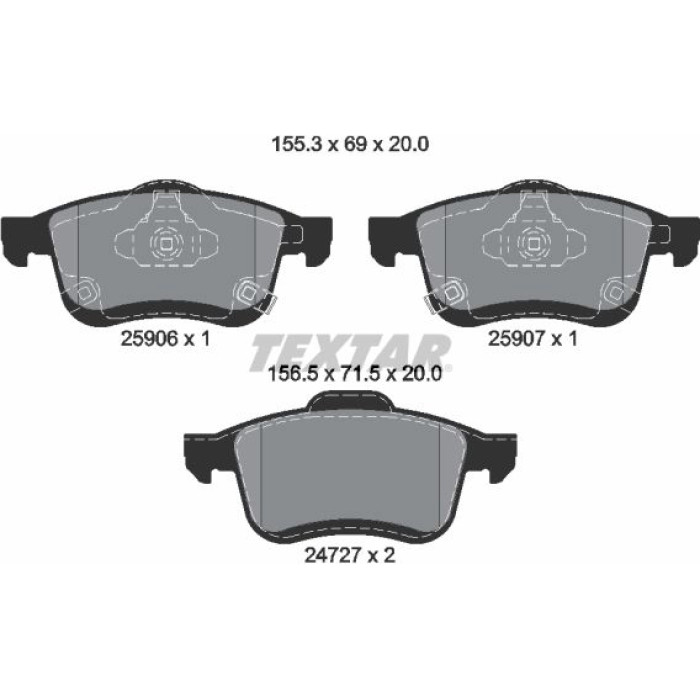 Textar 2590601 Bremsbelagsatz, Scheibenbremse Q+ Textar 2590601 Bremsbelagsatz, Scheibenbremse Q+