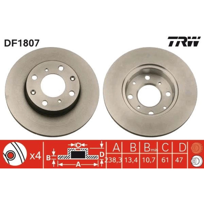 TRW DF1807 Bremsscheibe
