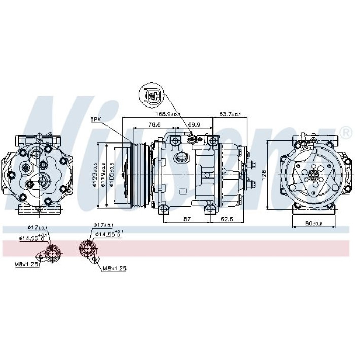 Nissens 89143 Kompressor, Klimaanlage FIRST FIT