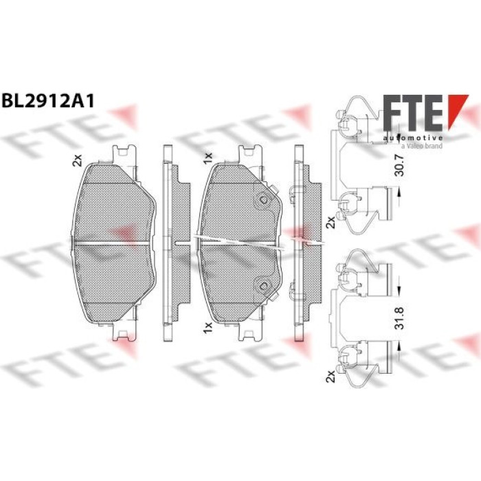 FTE 9011154 Bremsbelagsatz, Scheibenbremse