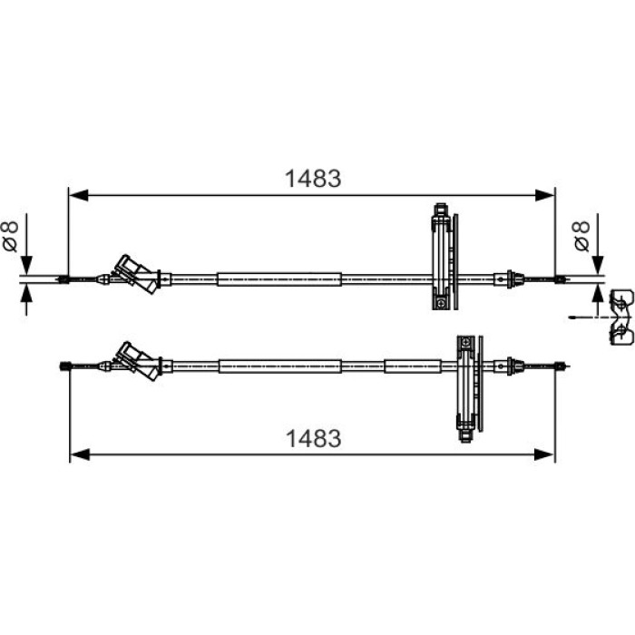 BOSCH 1 987 477 930 Seilzug, Feststellbremse