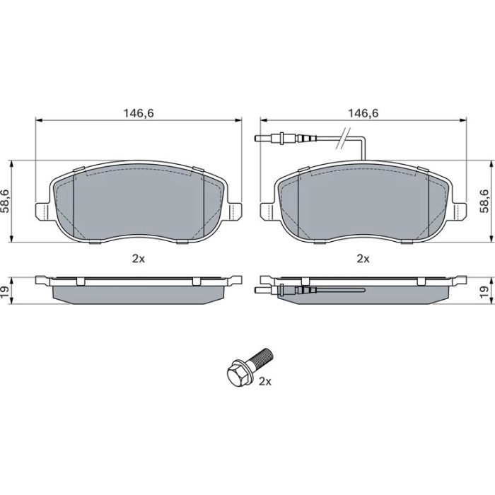 BOSCH 0 986 424 789 Bremsbelagsatz, Scheibenbremse BOSCH 0 986 424 789 Bremsbelagsatz, Scheibenbremse