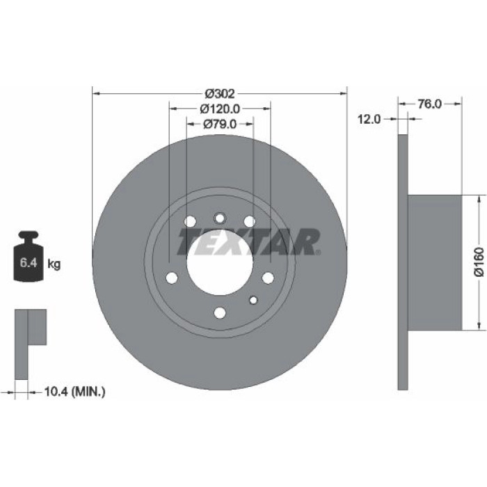 Textar 92042103 Bremsscheibe PRO
