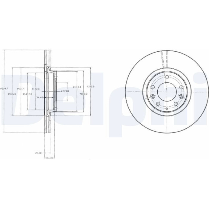 Delphi BG4332 Bremsscheibe Delphi BG4332 Bremsscheibe