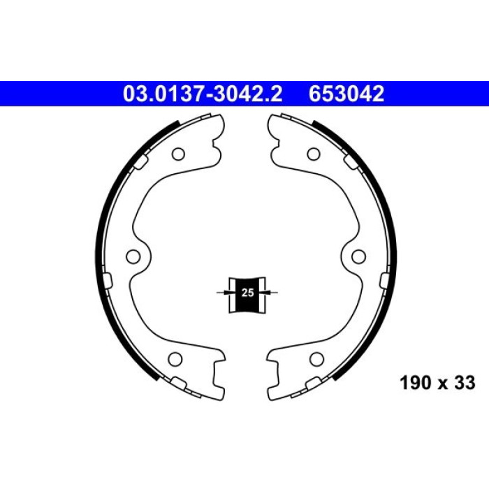 ATE 03.0137-3042.2 Bremsbackensatz, Feststellbremse ATE 03.0137-3042.2 Bremsbackensatz, Feststellbremse