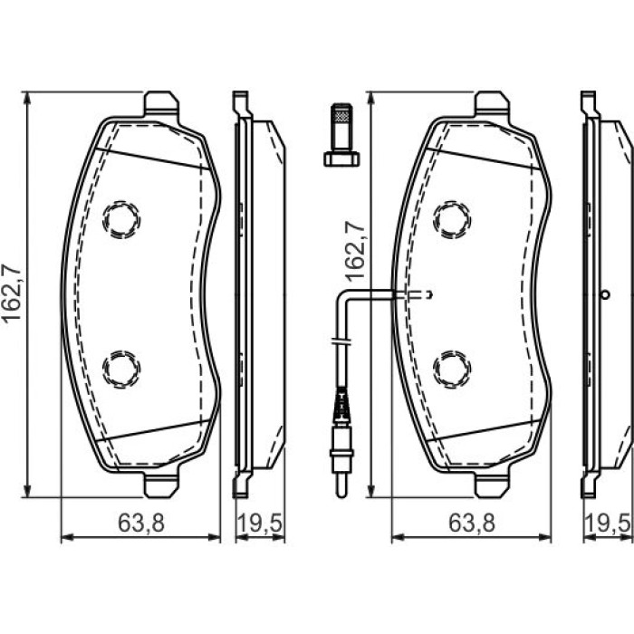 BOSCH 0 986 494 385 Bremsbelagsatz, Scheibenbremse BOSCH 0 986 494 385 Bremsbelagsatz, Scheibenbremse