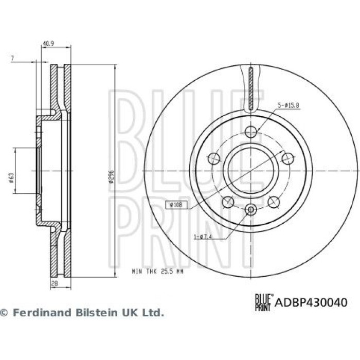 Blue Print ADBP430040 Bremsscheibe Blue Print ADBP430040 Bremsscheibe