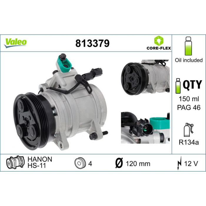 Valeo 813379 Kompressor, Klimaanlage CORE-FLEX