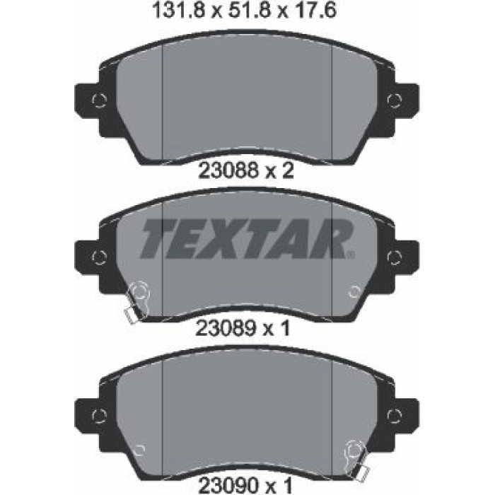 Textar 2308801 Bremsbelagsatz, Scheibenbremse
