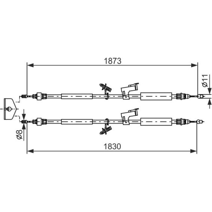 BOSCH 1 987 477 216 Seilzug, Feststellbremse