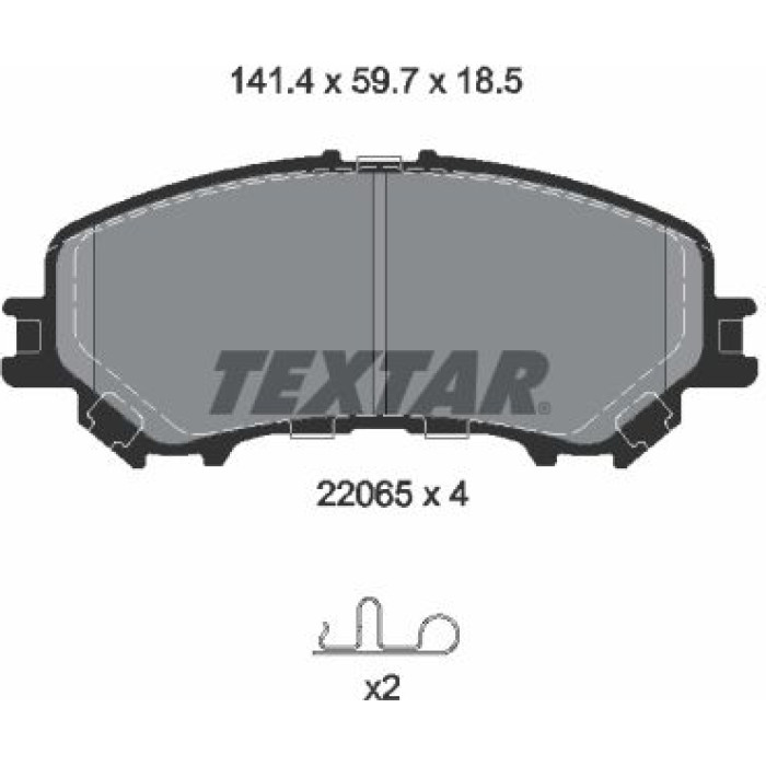 Textar 2206501 Bremsbelagsatz, Scheibenbremse