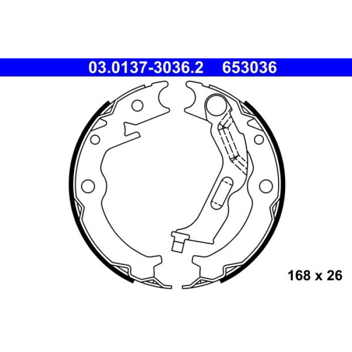 ATE 03.0137-3036.2 Bremsbackensatz, Feststellbremse