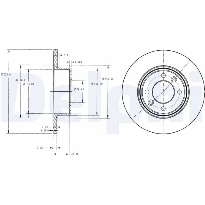 Delphi BG2703 Bremsscheibe