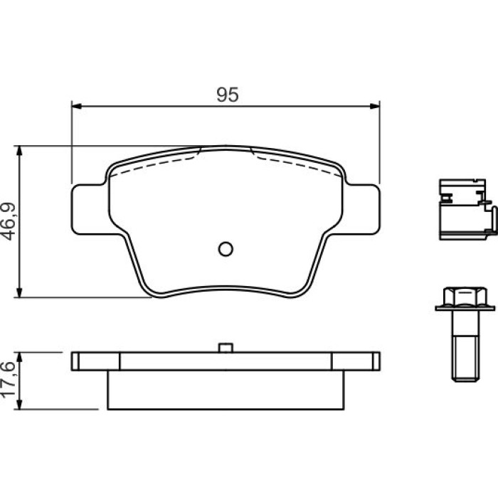 BOSCH 0 986 494 605 Bremsbelagsatz, Scheibenbremse BOSCH 0 986 494 605 Bremsbelagsatz, Scheibenbremse