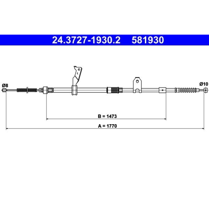 ATE 24.3727-1930.2 Seilzug, Feststellbremse ATE 24.3727-1930.2 Seilzug, Feststellbremse
