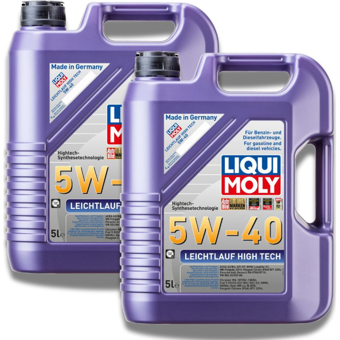 2x LIQUI MOLY 3864 Leichtlauf High Tech 5W-40 Motoröl, 10 L 2x LIQUI MOLY 3864 Leichtlauf High Tech 5W-40 Motoröl, 10 L