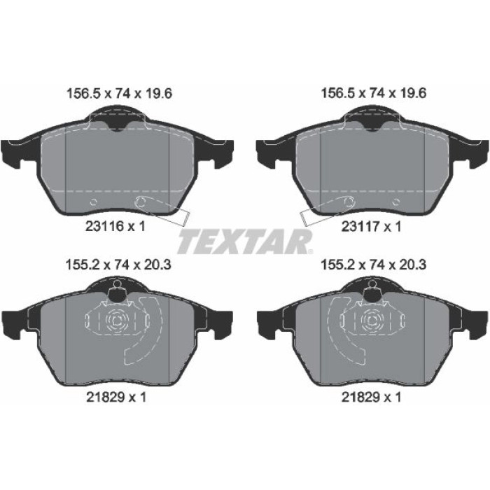 Textar 2311602 Bremsbelagsatz, Scheibenbremse Q+ Textar 2311602 Bremsbelagsatz, Scheibenbremse Q+