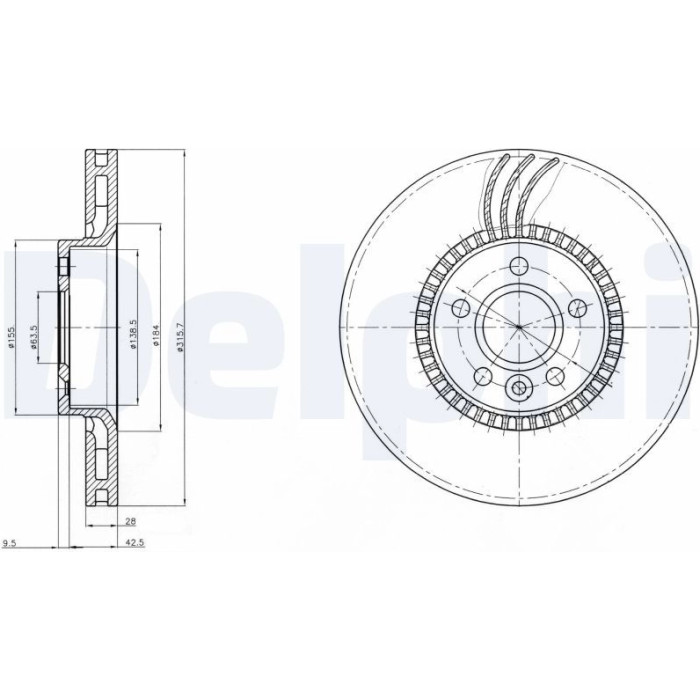 Delphi BG4123 Bremsscheibe
