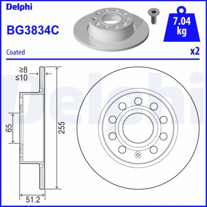 Delphi BG3834C Bremsscheibe