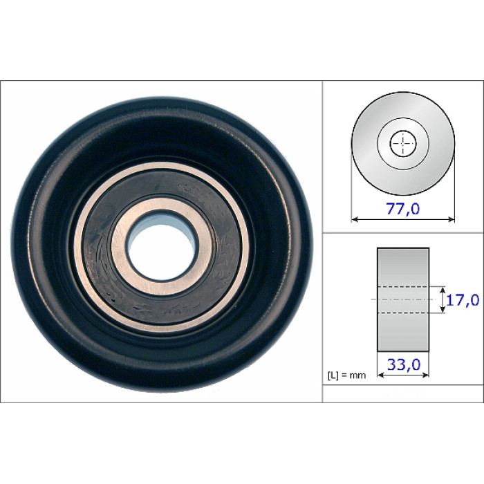 INA 532 0568 10 Umlenkrolle/Führungsrolle, Keilrippenriemen