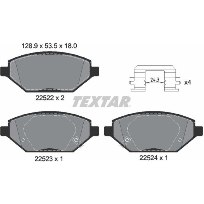 Textar 2252201 Bremsbelagsatz, Scheibenbremse Q+ Textar 2252201 Bremsbelagsatz, Scheibenbremse Q+