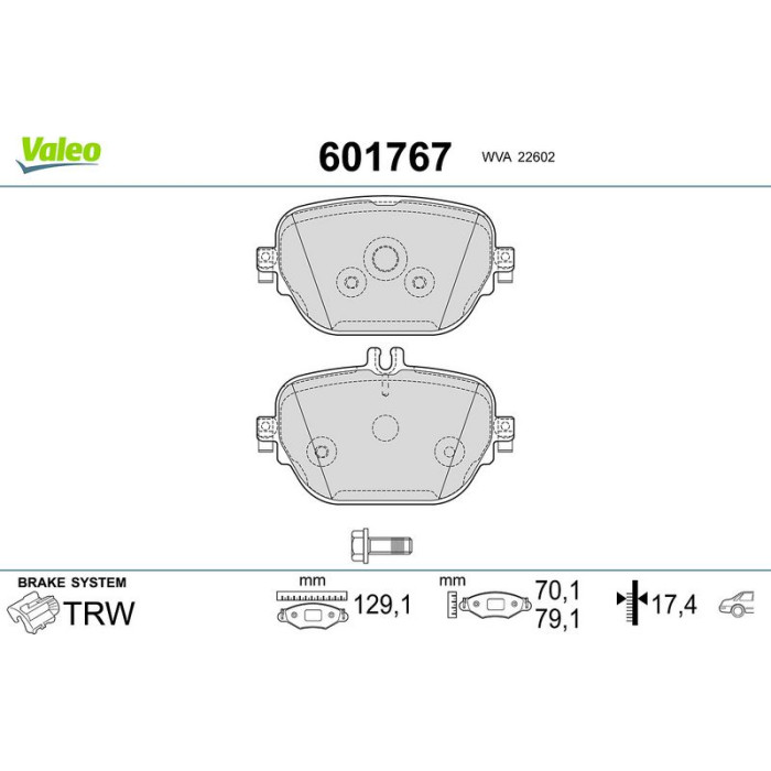 Valeo 601767 Bremsbelagsatz, Scheibenbremse