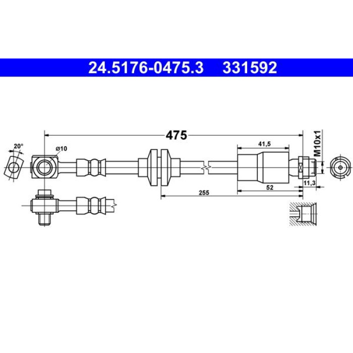 ATE 24.5176-0475.3 Bremsschlauch