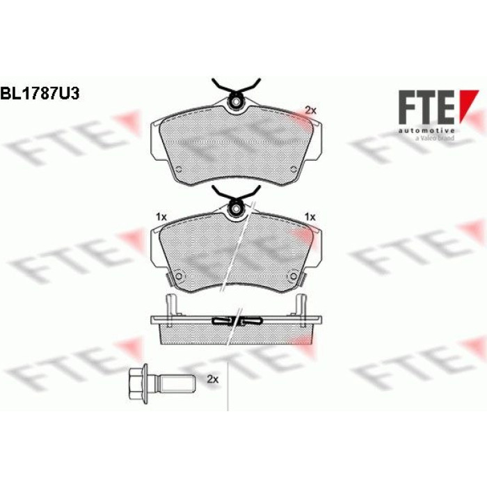 FTE 9010358 Bremsbelagsatz, Scheibenbremse 2 x