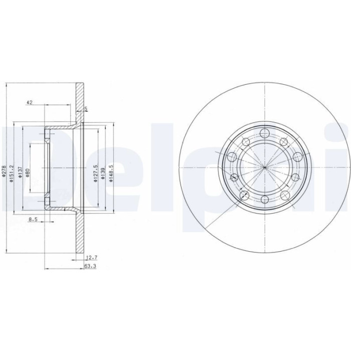Delphi BG2259 Bremsscheibe Delphi BG2259 Bremsscheibe