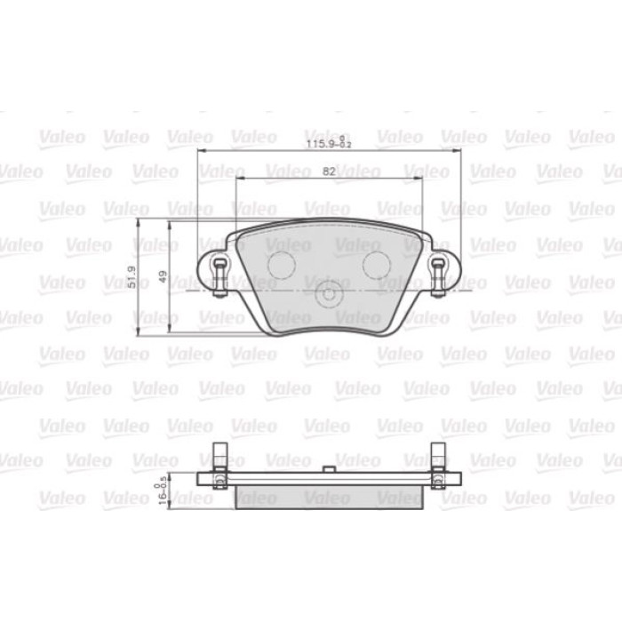 Valeo 872557 Bremsbelagsatz, Scheibenbremse OPTIPACK for LCV Valeo 872557 Bremsbelagsatz, Scheibenbremse OPTIPACK for LCV