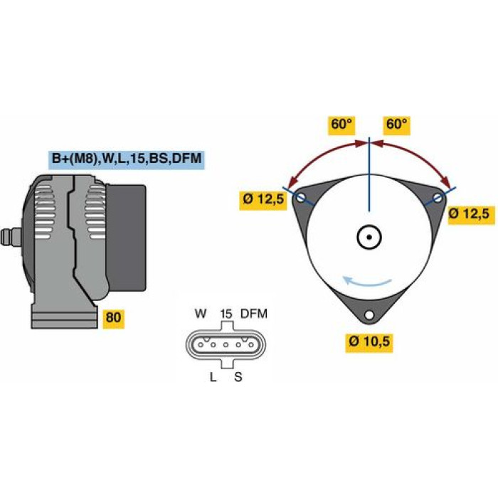 BOSCH 0 124 655 023 Generator BOSCH 0 124 655 023 Generator